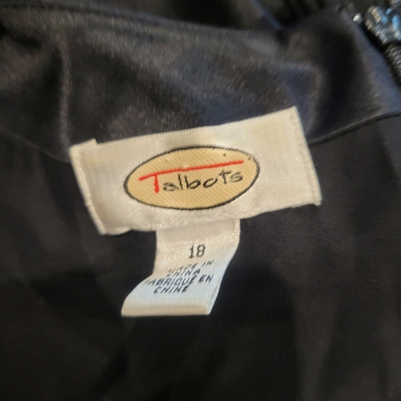 Talbots Size 18 Black Sleeveless Formal Maxi Dress Ruched Front - Picture 5 of 7